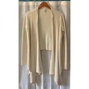 Athleta Women's Size M Knit Long Sleeve Open Front Waterful Cream Wrap Cardigan